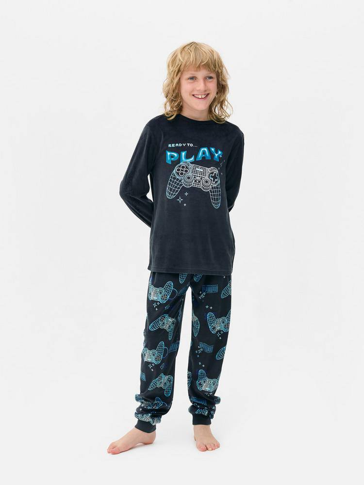 Піжама дитяча Primark "Play Station" флісова велюрова