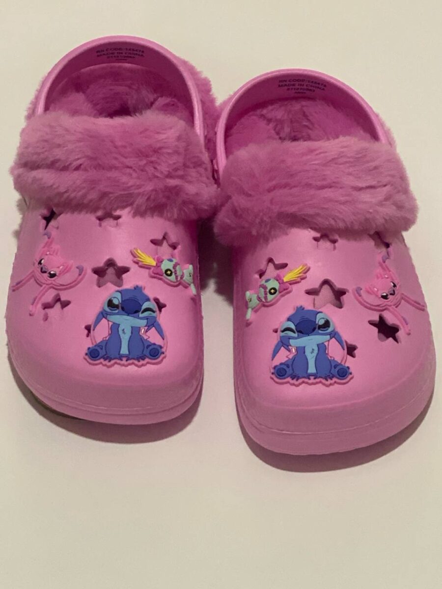 Шльопанці дитячі "Stitch" Primark типу crocs з еко-хутром