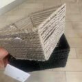 Органайзер/ Корзинка плетена Primark прямокутна беж/чорна/біла/сіра