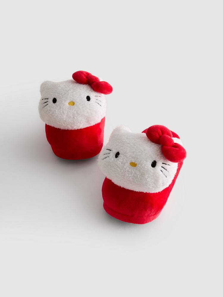 Тапочки-сабо 3D жіночі "Hello Kitty" Primark плюшеві червоні