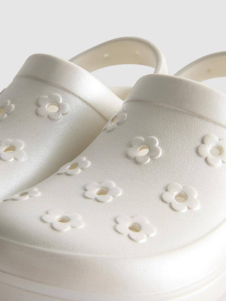 Шльопанці дитячі типу crocs "Квіточки" Primark білі
