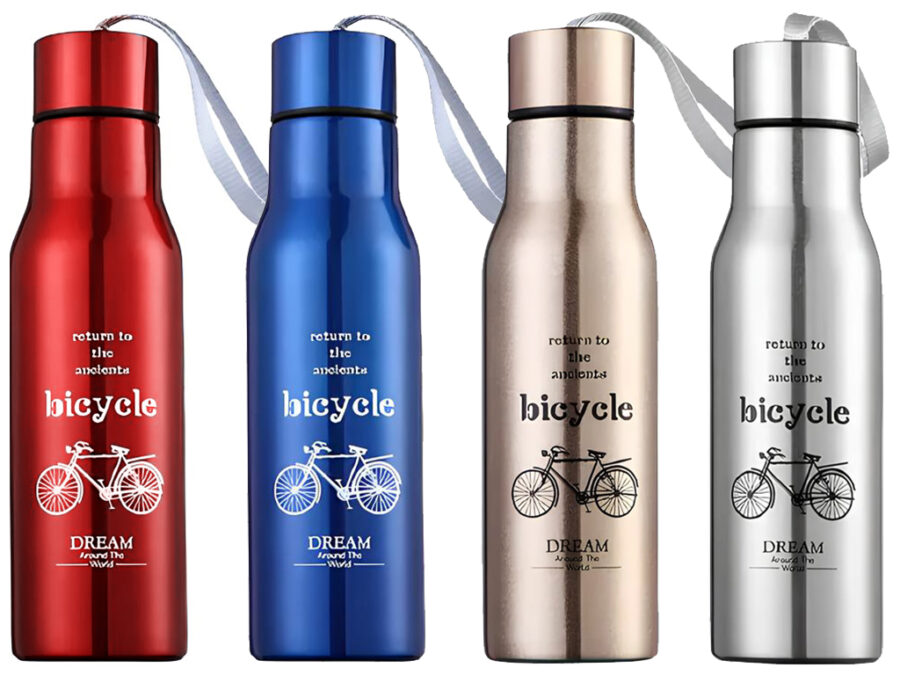 Термос-пляшка "Bicycle" Benson 600 мл нерж. сталь мікс кольорів