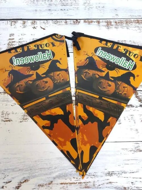 Гірлянда на Хелловін прапорці «Halloween/ гарбуз/череп»