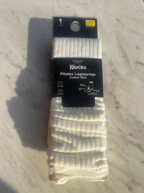 Шкарпетки Slouch Pilates Legwear Rita Ora Primark в рубчик молочні