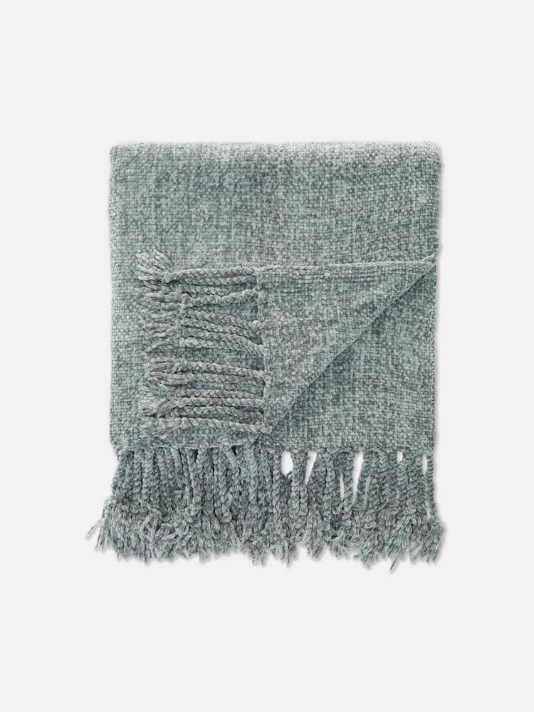 Плед "Small Chenille Throw" Primark суперм'який сіро-зелений 120*150