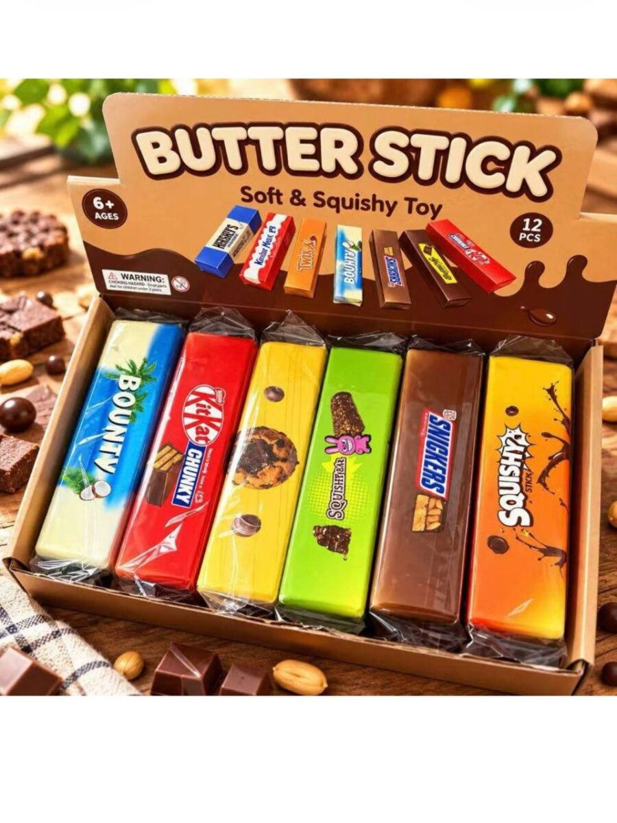 Іграшка-антистрес сквіш Butter squishy "Снікерс/ KitKat/ Bounty" 14*4 см запах булочки
